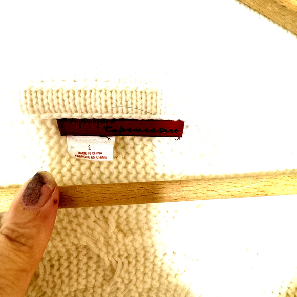 NEW Tapemeasure Cable Knit Wool Blend Cardigan Sweater Shawl Neckline Large - Picture 7 of 8